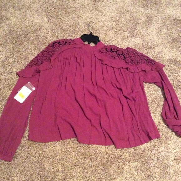 Free People Raspberry Shirt. - Picture 2 of 4